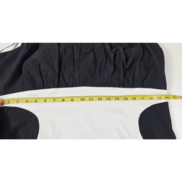 Torrid sz 22 black white slimming dress midi formal lined preppy classy stretch - Picture 6 of 7